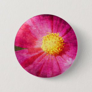 Chapa Redonda De 5 Cm Flor de Cosmo