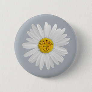 Chapa Redonda De 5 Cm Flor De Daisy Para El Fondo De La Hermana Personal