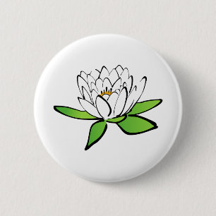 Chapa Redonda De 5 Cm Flor de flores de Lotus Water Lily Blossom