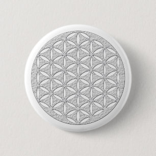 Chapa Redonda De 5 Cm Flor de la Vida / Blume des Lebens - perforada bla