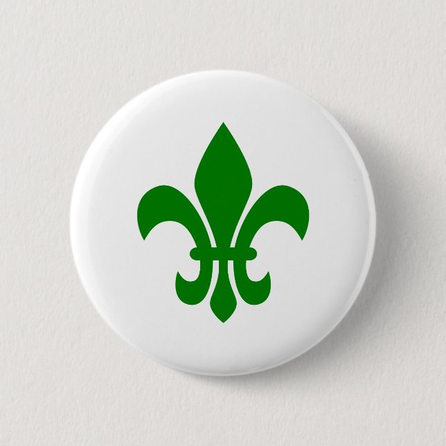 Chapa Redonda De 5 Cm Flor de Lis Verde (Anverso)