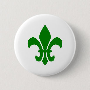Chapa Redonda De 5 Cm Flor de Lis Verde