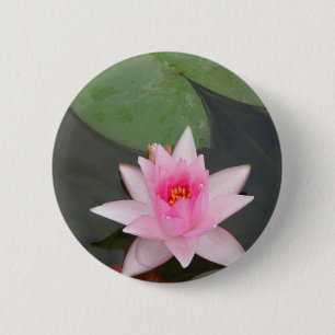 Chapa Redonda De 5 Cm Flor de Lotus rosada