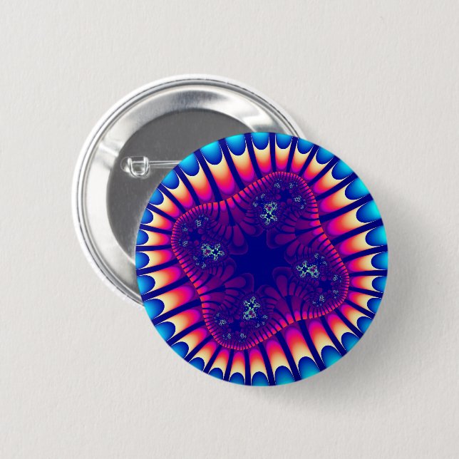 Chapa Redonda De 5 Cm Flor de mar de coral (Anverso y reverso)
