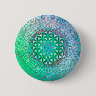 Chapa Redonda De 5 Cm Flor de vida / Blume des Lebens - Ornamento IV