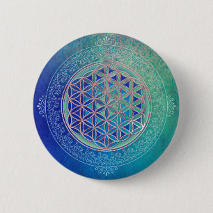 Chapa Redonda De 5 Cm Flor de vida / Blume des Lebens - Ornamento VI