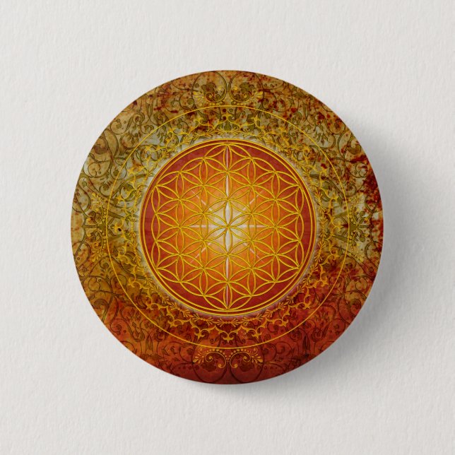 Chapa Redonda De 5 Cm Flor de vida - Ornamento III (Anverso)