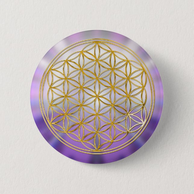 Chapa Redonda De 5 Cm Flor De Vida Yantra (Anverso)
