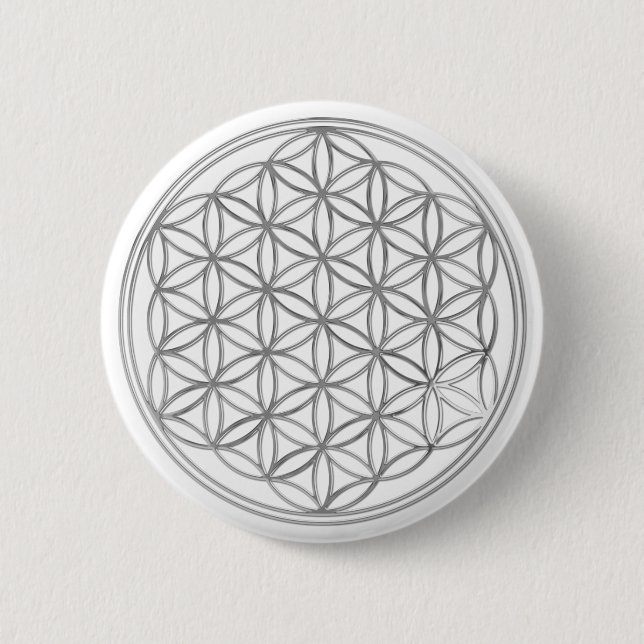 Chapa Redonda De 5 Cm Flor De Vivo / plata (Anverso)