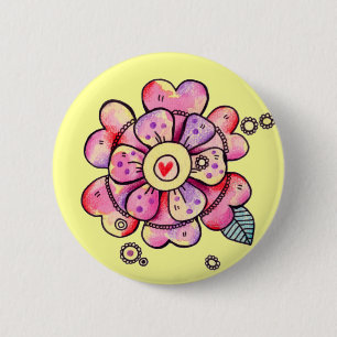 Chapa Redonda De 5 Cm Flor del amor