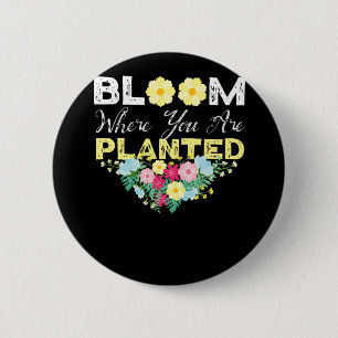 Chapa Redonda De 5 Cm Flor florista floreciente donde te plantan Bouquet