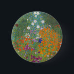 Chapa Redonda De 5 Cm flor jardín klimt gustav cottage<br><div class="desc">Una obra de arte clásica de Gustav Klimt,  Cottage Garden,  Bauergarten,  1907,  es un acercamiento a un jardín de flores,  un cuadro de flores de colores.</div>