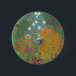 Chapa Redonda De 5 Cm flor jardín klimt gustav cottage<br><div class="desc">Una obra de arte clásica de Gustav Klimt,  Cottage Garden,  Bauergarten,  1907,  es un acercamiento a un jardín de flores,  un cuadro de flores de colores.</div>