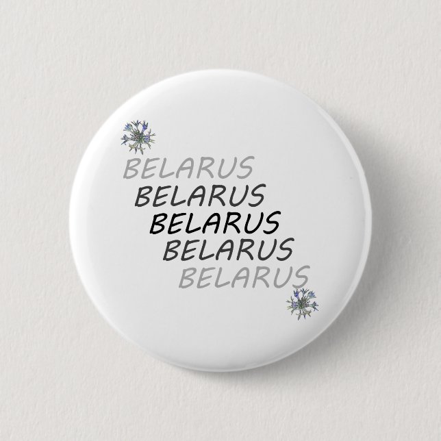 Chapa Redonda De 5 Cm Flor Nacional de Belarus (Anverso)