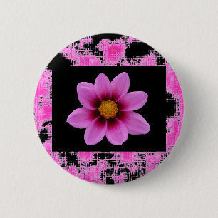 Chapa Redonda De 5 Cm Flor rosa