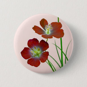 Chapa Redonda De 5 Cm Flor silvestre roja