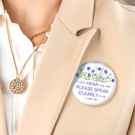 Chapa Redonda De 5 Cm Flor violácea dura de oír insignia de alfiler sord