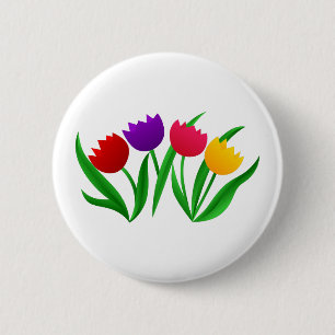 Chapa Redonda De 5 Cm Floraciones del tulipán