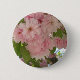 Chapa Redonda De 5 Cm Floral de primavera del árbol de cerezo II con dob