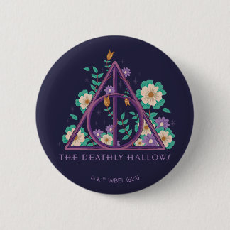 Chapa Redonda De 5 Cm Floral Deathly Hallow Graphic