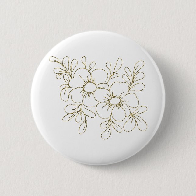 Chapa Redonda De 5 Cm Floral dorada (Anverso)