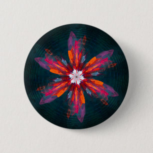 Chapa Redonda De 5 Cm Floral Mandala Flores Naranja Azul Rojo Resumen