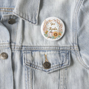 Chapa Redonda De 5 Cm Floral personalizada de calabaza pastel otoño