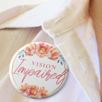 Floral Rosa Melocotón Femenino Letra Ceguera Visua