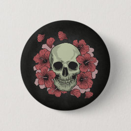 Chapa Redonda De 5 Cm Floral Skull Dia de los Muertos | Chapa