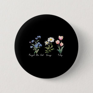 Chapa Redonda De 5 Cm Floral Sutil 8647 Flores de Trump No Me Olvides Da