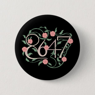 Chapa Redonda De 5 Cm Floral sutil Anti Trump 8647 86 47 Boho