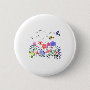 Chapa Redonda De 5 Cm Floral sutil contra Trump demócrata liberal