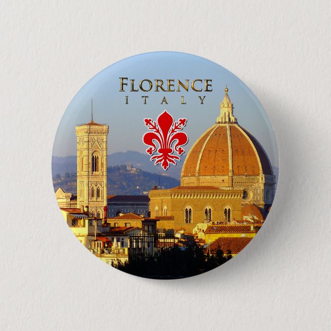 Chapa Redonda De 5 Cm Florencia, Italia - Santa María del Fiore (Anverso)