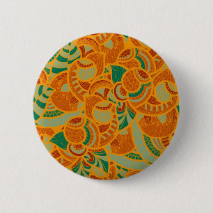 Chapa Redonda De 5 Cm Flores abstractas sin costuras naranjas lindas