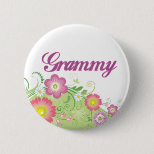 Chapa Redonda De 5 Cm Flores atractivas Grammy