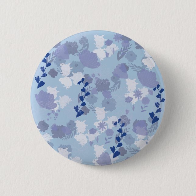 Chapa Redonda De 5 Cm Flores Azules (Anverso)