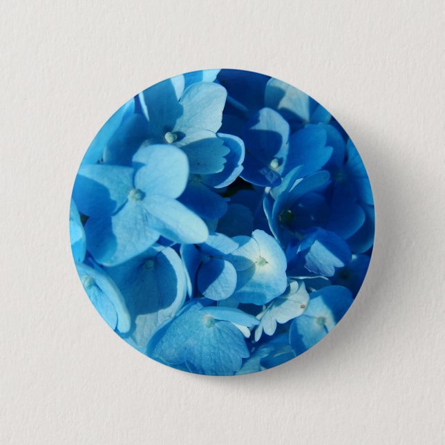 Chapa Redonda De 5 Cm Flores azules, hidrangea (Anverso)