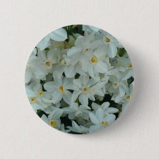 Chapa Redonda De 5 Cm Flores blancas de arcissus paperblancas