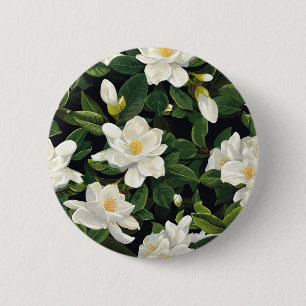Chapa Redonda De 5 Cm Flores blancas de gardenia