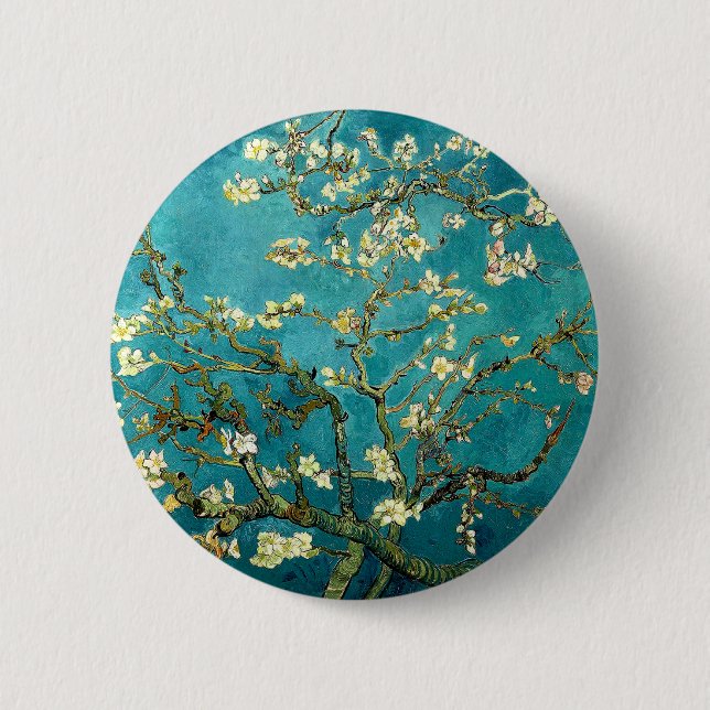 Chapa Redonda De 5 Cm Flores de almendro de Van Gogh Clasicismo Impresio (Anverso)