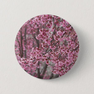 Chapa Redonda De 5 Cm Flores de cerezo Sakura rosadas flotando