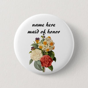 Chapa Redonda De 5 Cm Flores de época, camellias y narcisos, Redoute