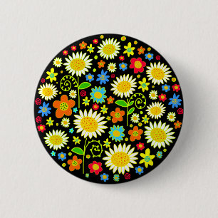 Chapa Redonda De 5 Cm Flores de la primavera