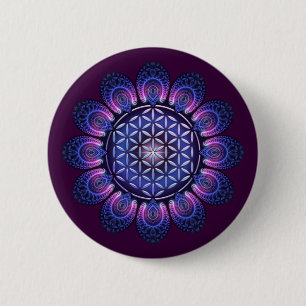 Chapa Redonda De 5 Cm FLORES DE LA VIDA / Blume des Lebens - Mandala II