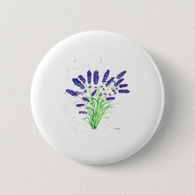 Chapa Redonda De 5 Cm Flores de lavanda (Anverso)