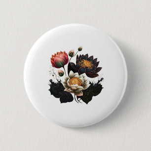 Chapa Redonda De 5 Cm Flores de Loto Budismo Símbolo Espiritual Yoga Nam