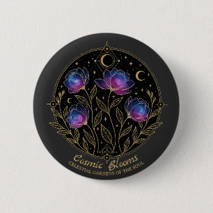 Chapa Redonda De 5 Cm Flores de Mandala Floral Celestial – Bloom Cósmico