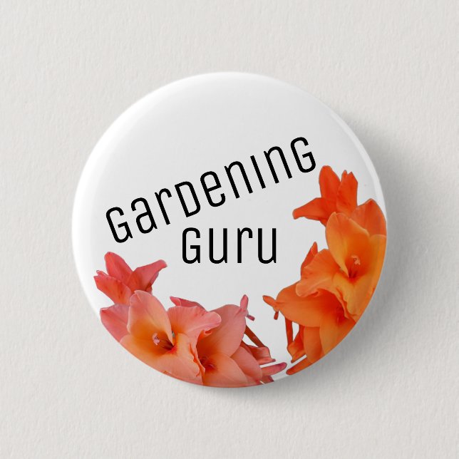 Chapa Redonda De 5 Cm Flores de Naranja Gurú de jardinería (Anverso)