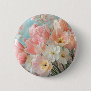 Chapa Redonda De 5 Cm Flores de primavera de pasto suave Diseño Delicado