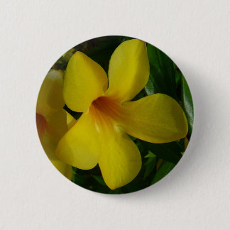 Chapa Redonda De 5 Cm Flores de trompeta doradas II tropicales